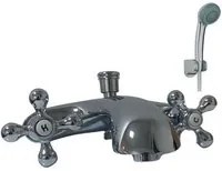 Kit Doccino e Miscelatore Doppio Comando per Vasca in Ottone Lecce Cromato