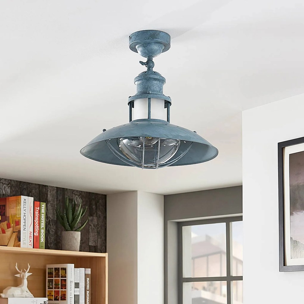 Plafoniera soffitto Louisanne Lindby, dimmerabile, Alluminio / Grigio / Zincato, Cucina, Metallo, Industriale, Plafoniera