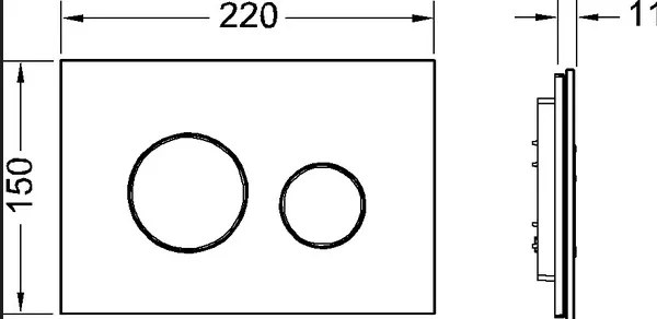 Tece teceloop 9240659 placca wc 2 pulsanti vetro bianco tasto cromato satinato