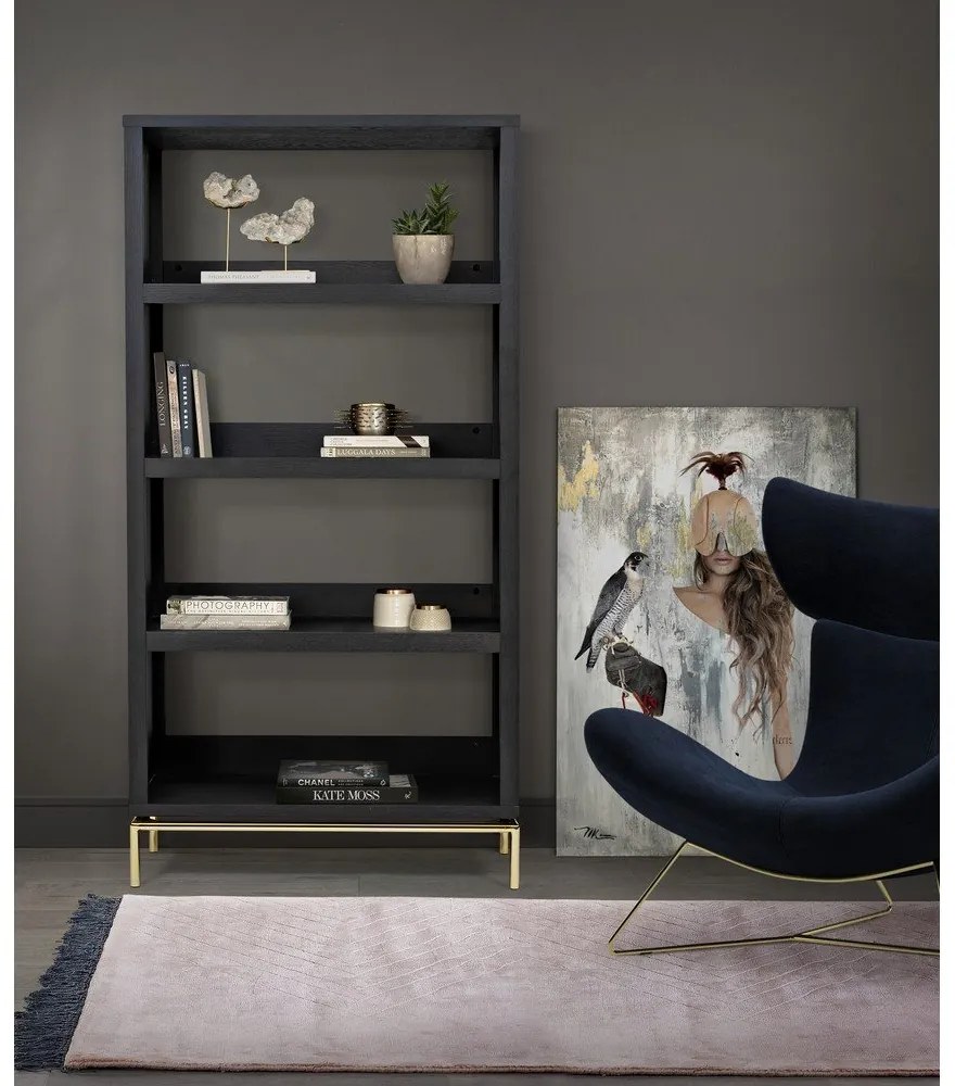 Libreria nera 90x173 cm Pimlico - Woodman