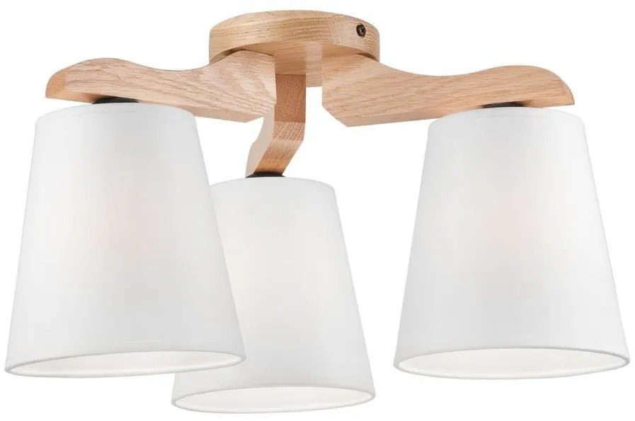 Lampadario fisso ANDREA 3×E27/60W/230V Quercia/bianco