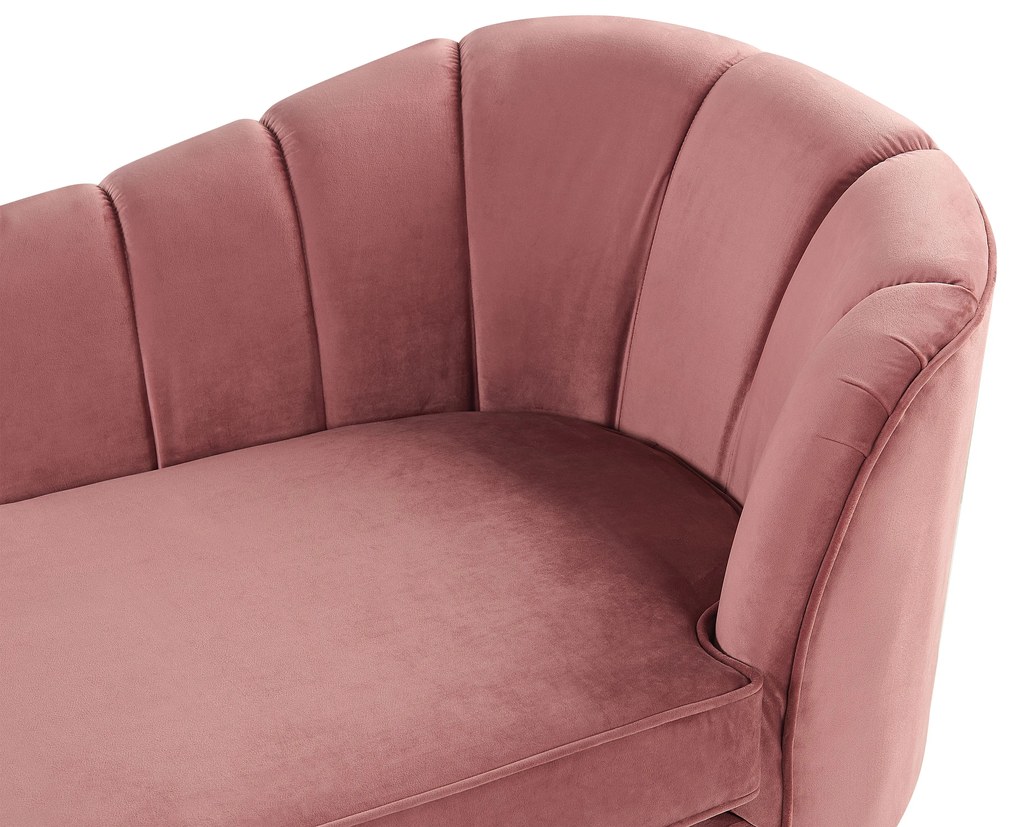 Chaise longue velluto rosa destra ALLIER Beliani