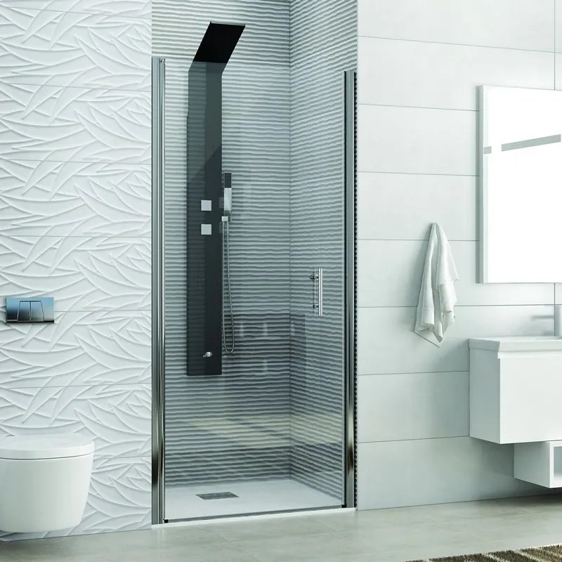 Box doccia porta battente nicchia 70cm vetro trasparente KS2800N - KAMALU