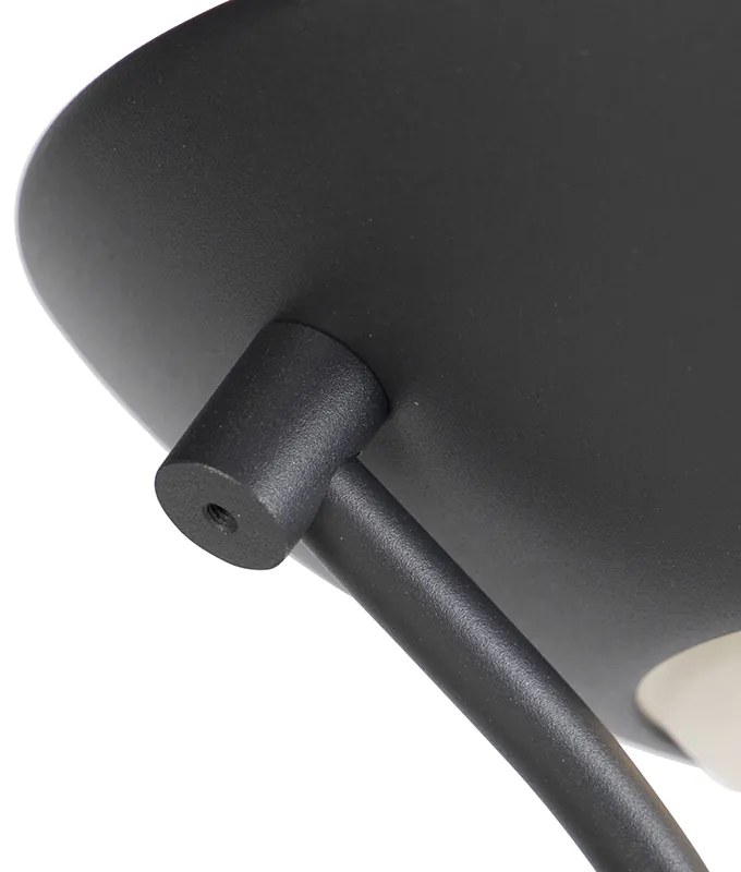 Lampada da terra nera con lampada da lettura con LED e dimmer - DIVA 2