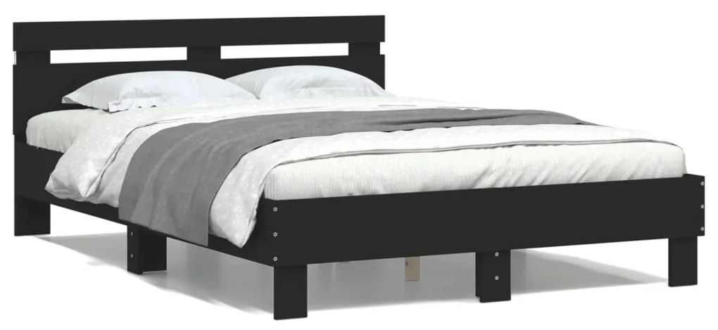 Giroletto Con Testiera E Led Nero 120x190 Cm /