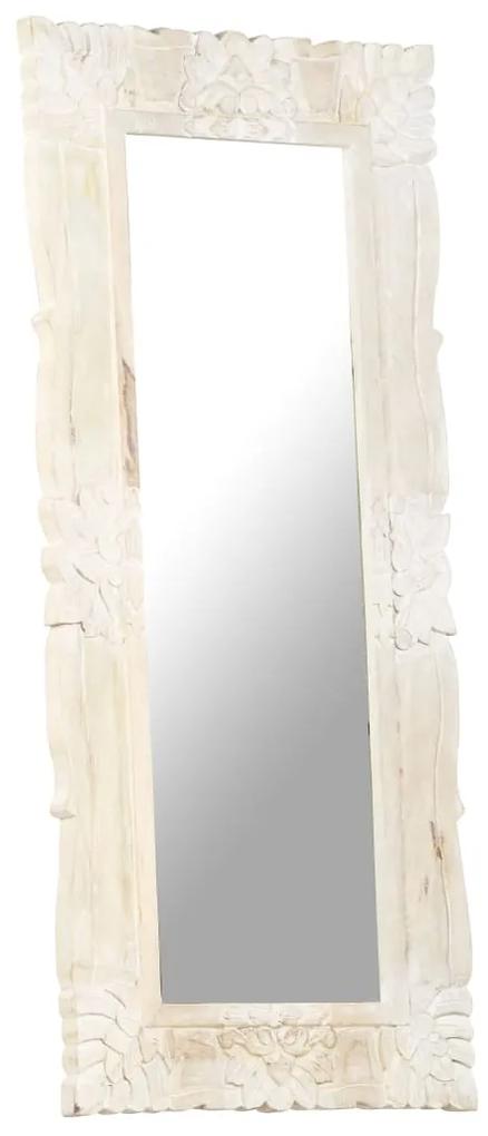 Specchio Bianco 110x50 cm in Legno Massello di Mango