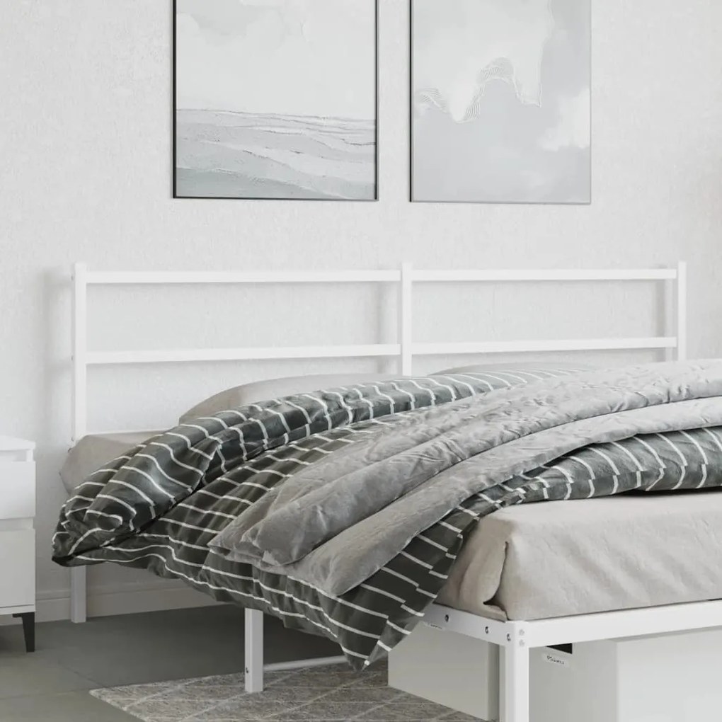Testiera İn Metallo Bianco 180 Cm /