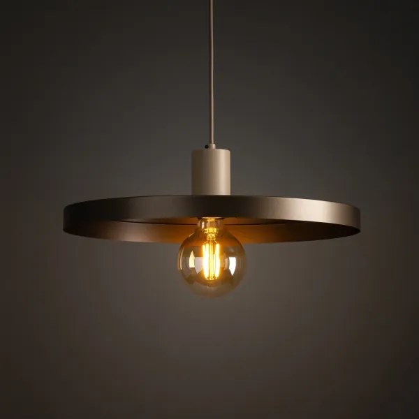 Lampadario a sospensione con filo SILA 1xE27/15W/230V diametro 40 cm marrone/beige