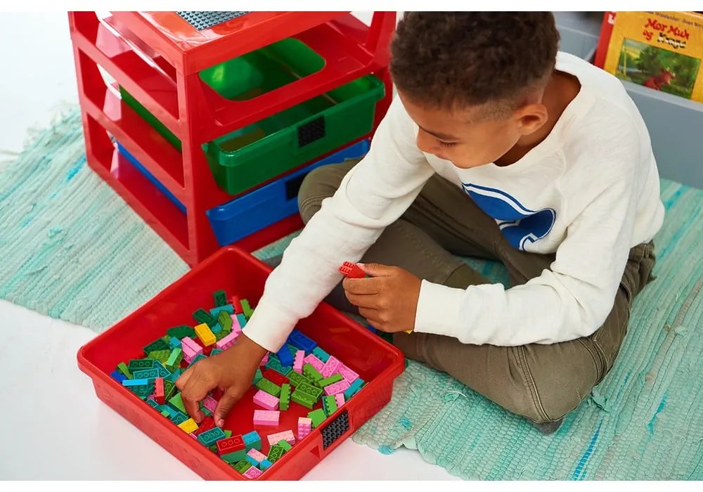 Organizer per giochi da bambini rosso in plastica 35x33x38 cm Storage – LEGO®