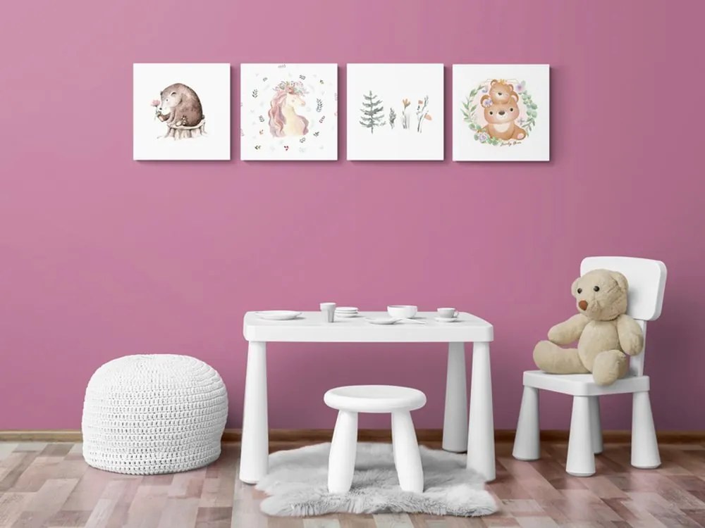 Set di quadri – Animali in tonalità tenui