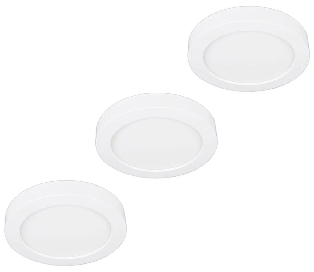 Prios Plafoniera LED Edwina, bianco, 23 cm, set di 3