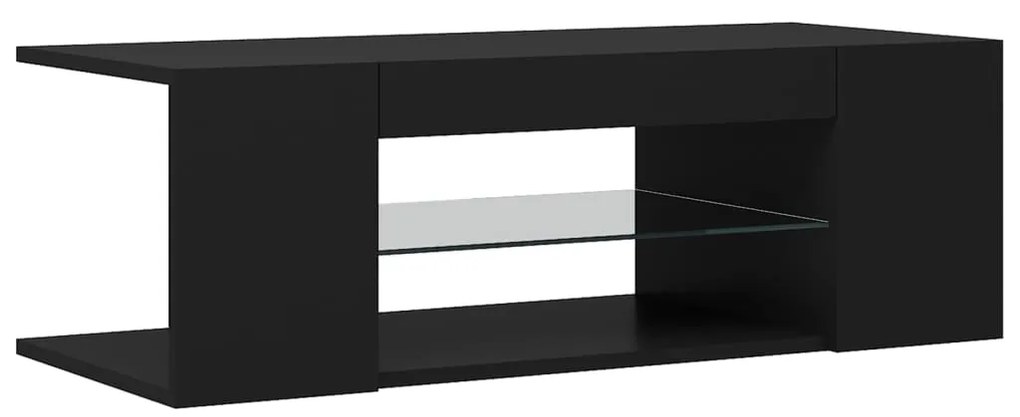Mobile porta tv con luci led nero 90x39x30 cm
