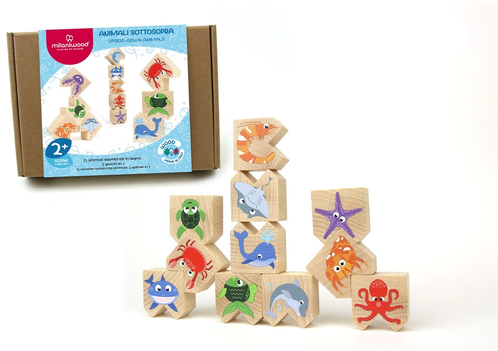 Milaniwood - Gioco equilibristo in legno - Animali oceano