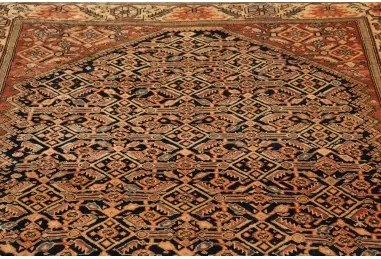 Antik Stilizzato Blu Scuro Rosso Ruggine 165x180 Cm