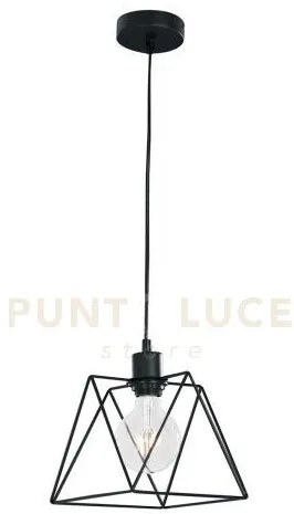 Sospensione santana poligonale nera 1xe27 20x20x120cm i-santana-m-s1