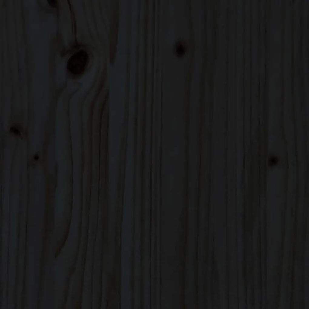 Testiera per letto nera 95,5x4x100 cm legno massello di pino
