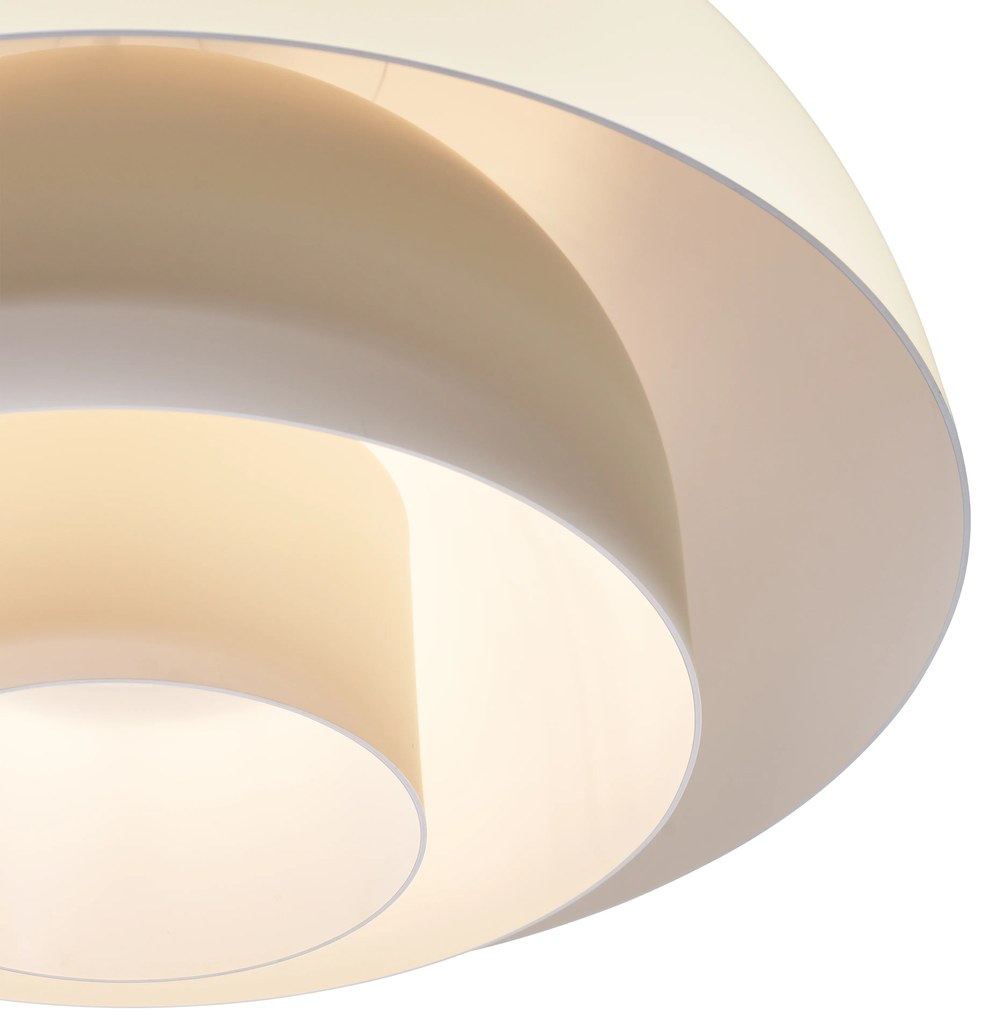 Lampada a sospensione scandinava color crema con interno bianco - Loes