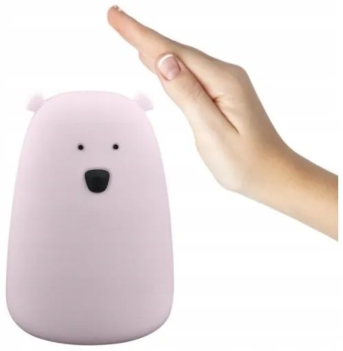 Lampada touch LED RGB per bambini BEAR LED/0,8W/5V rosa + USB