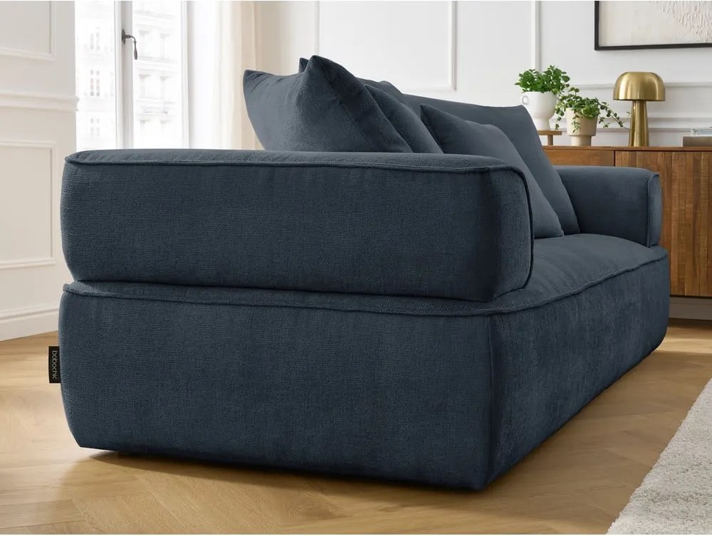 Divano blu scuro con rivestimento in ciniglia 237 cm Whesley – Bobochic Paris