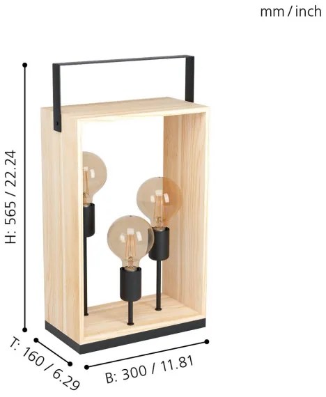 Eglo 43416 - Lampada da tavolo FAMBOROUGH 3xE27/40W/230V