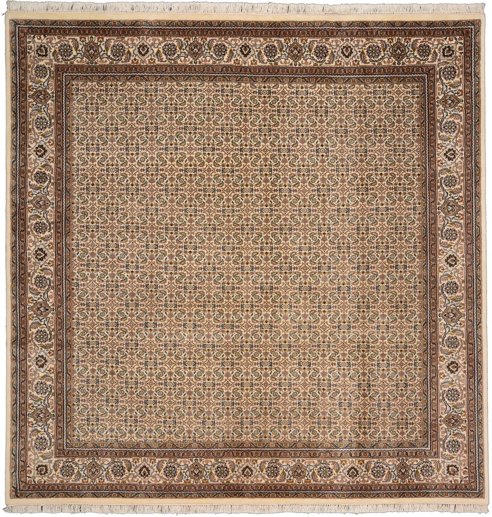Tabriz Tappeto 250 x 250 Beige (Indian) Annodato A Mano