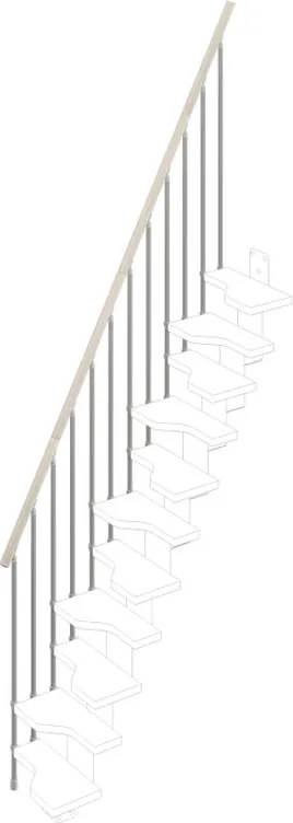 Balaustra in kit IRIS Bria 11GR in acciaio grigio, corrimano in legno bianco, L 120 cm fissaggio a parete