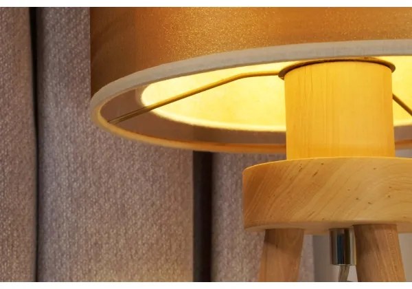 Duolla - Lampada da tavolo WOOD BOHO 1xE27/15W/230V diametro 25 cm rame/marrone/beige