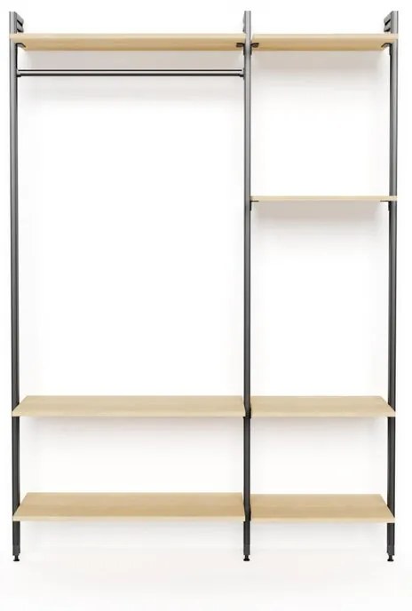 Kit cabina armadio PROJECT KIT GUARDAROBA 152X50CM INDUST in alluminio 152.5 x 220 x 50 cm marrone/antracite