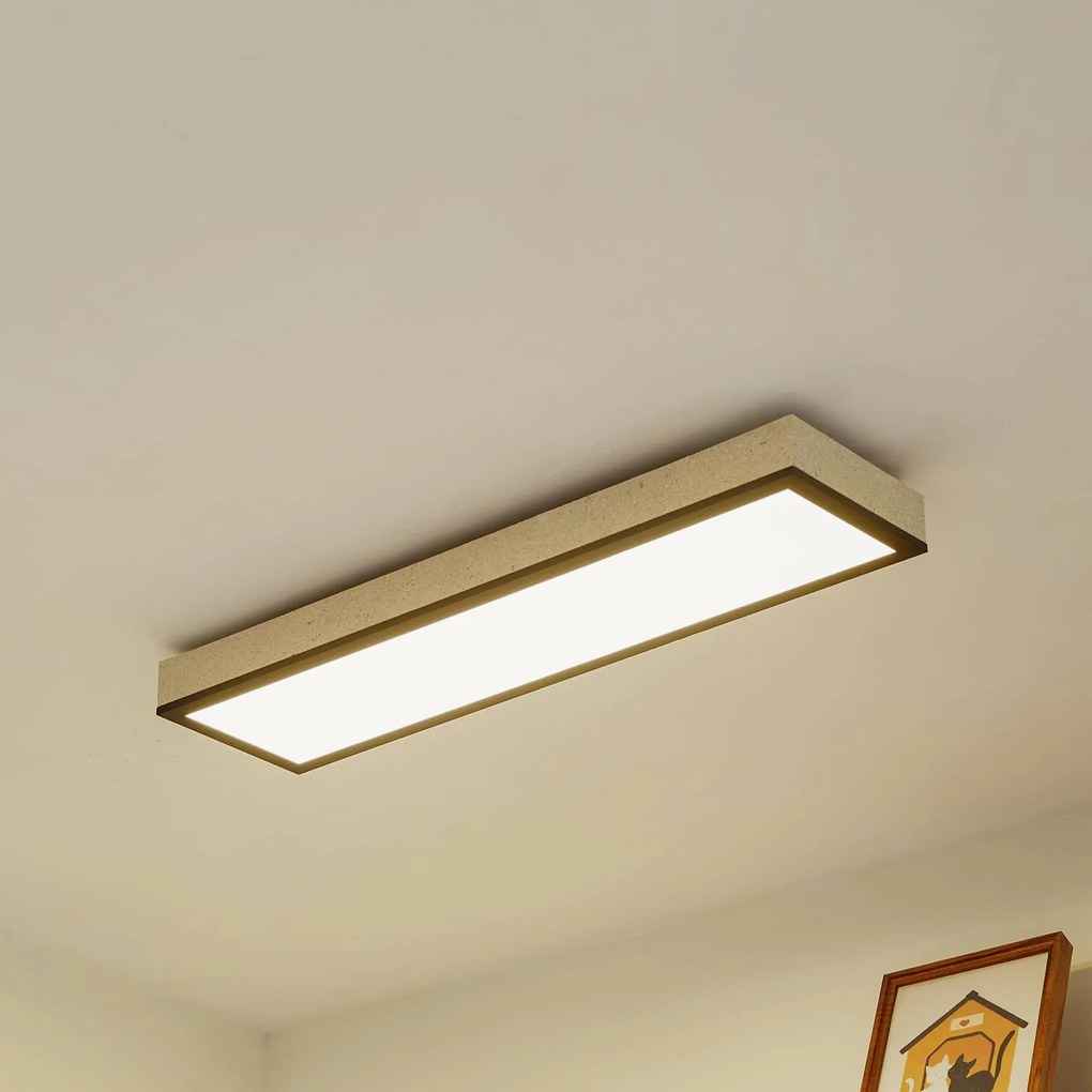 Lindby Plafoniera LED Laviona, CCT, dimmerabile, cemento, 80 cm