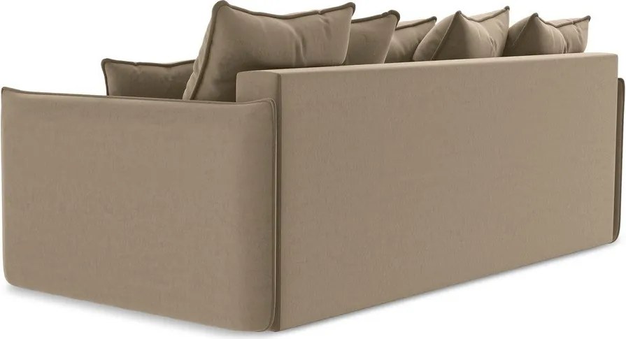 Divano marrone chiaro allungabile/con contenitore con rivestimento in velluto 225 cm Hula – Makamii