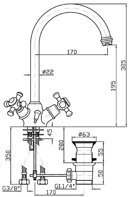 Miscelatore Lavabo Monoforo Cromato Zucchetti Delfi Z46218.8008