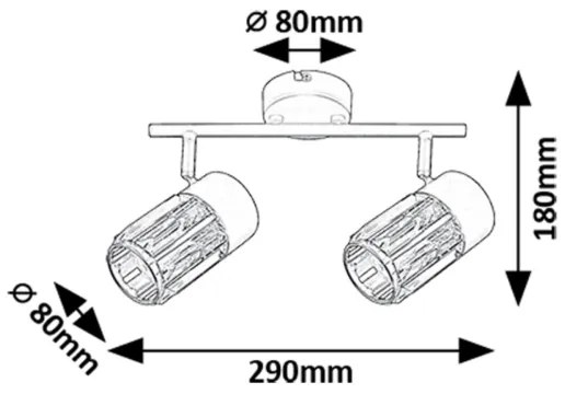 Rabalux 73060 - Faretto VENARO 2xE14/15W/230V