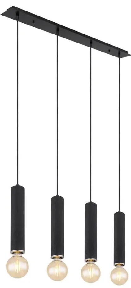 Globo 15499-4H - Lampadario a sospensione con filo MARION 4xE27/60W/230V legno nero