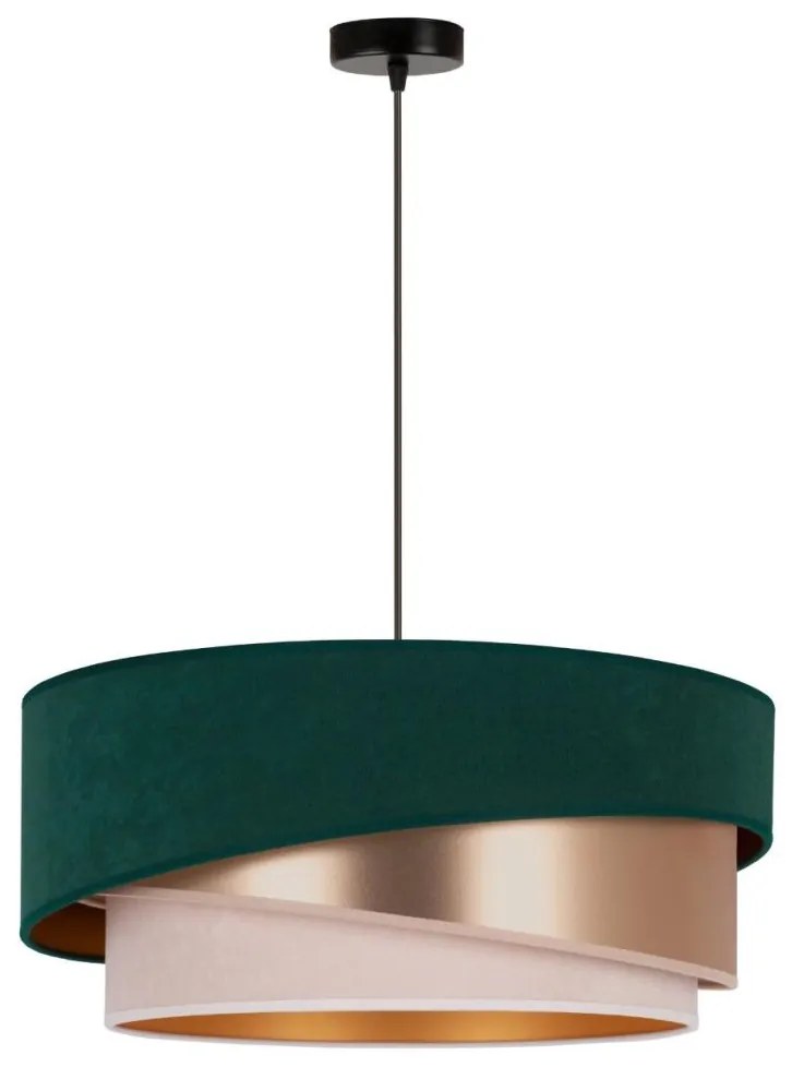 Duolla - Lampadario a sospensione con filo KOBO 1xE27/15W/230V verde/oro rosa/color crema