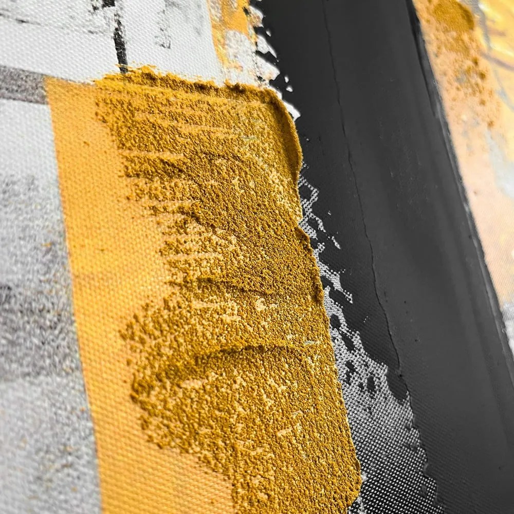 Quadro con elementi dipinti a mano 70x100 cm Jade – Styler