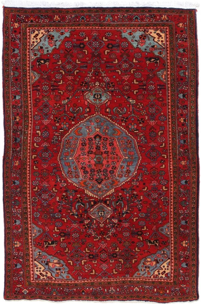 Bidjar Tappeto 140x210 Blu (Iran) Annodato A Mano