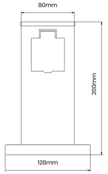 Multipresa verticale da esterno 1Z SCHUKO 230V IP44 20 cm nero