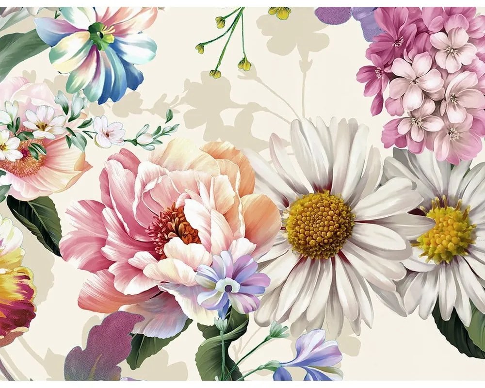 Biancheria da letto matrimoniale in cotone biologico Flower Garden, 200 x 200 cm Organic - Descanso