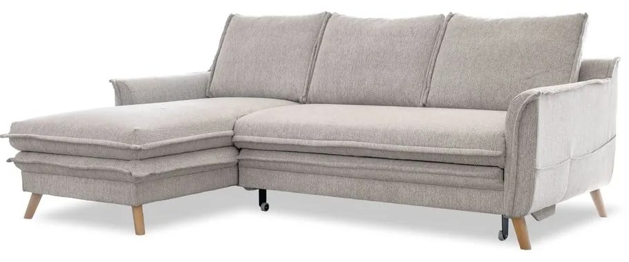 Divano angolare greige allungabile/con contenitore (con penisola a sinistra/con chaise lounge) Charming Charlie – Miuform