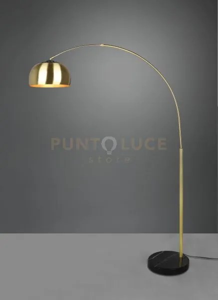 Argentina piantana ad arco metallo ottone e nero e base marmo nera ...
