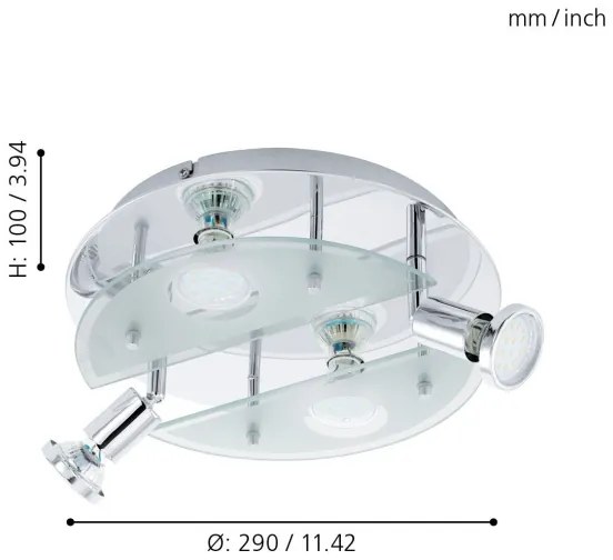 EGLO 93085 - Plafoniera LED CABO 1 4xGU10/3W