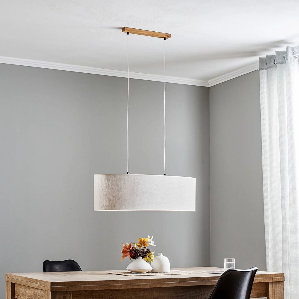 BRITOP Lampada a sospensione Canvas, paralume in tela, lunghezza 80 cm, ovale