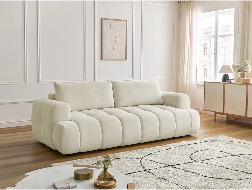 Divano beige allungabile e con contenitore 251 cm Fuji – Bobochic Paris