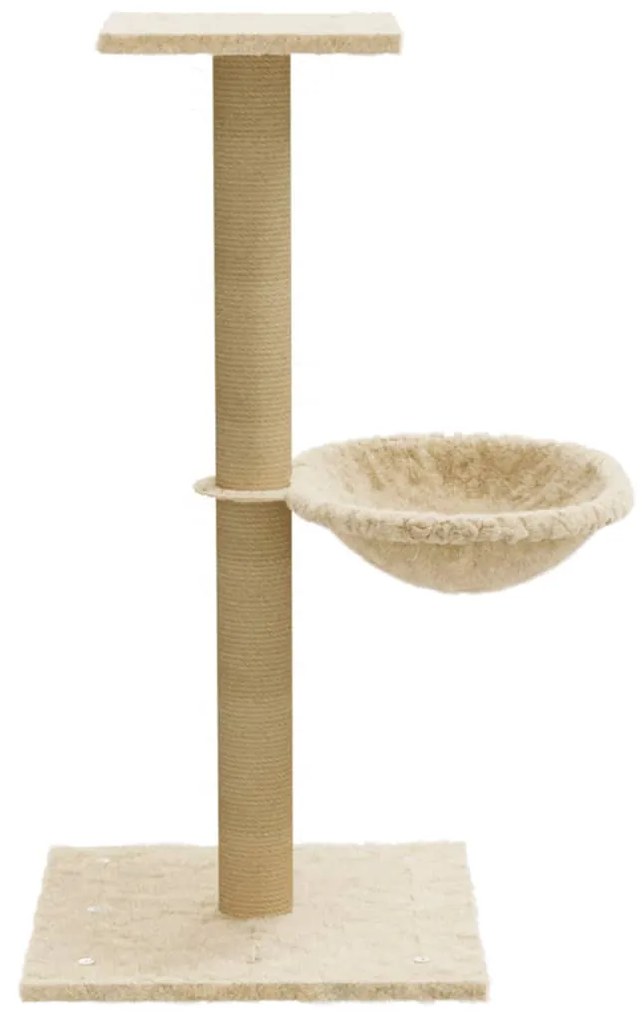Albero per gatti con palo tiragraffi in sisal crema 74 cm
