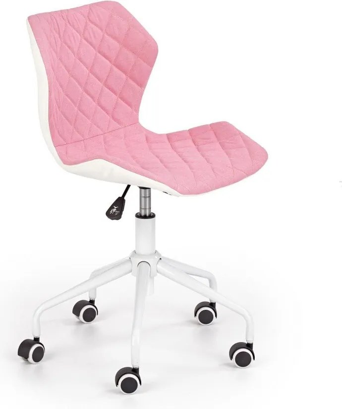 Sedia da ufficio per bambini Matrix III in bianco rosa