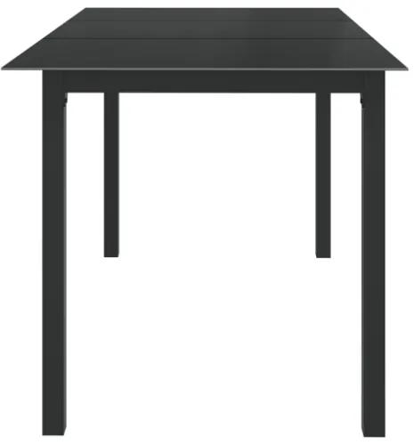 Tavolo da Giardino Nero 150x90x74cm in Alluminio e Vetro