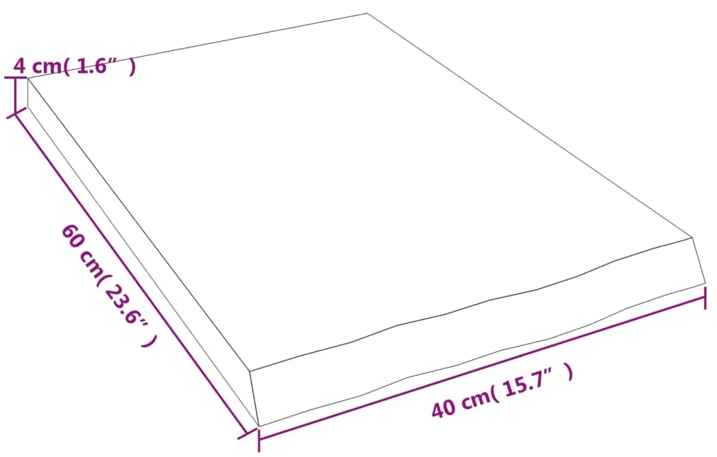 Ripiano muro marrone chiaro 40x60x4 cm massello rovere trattato