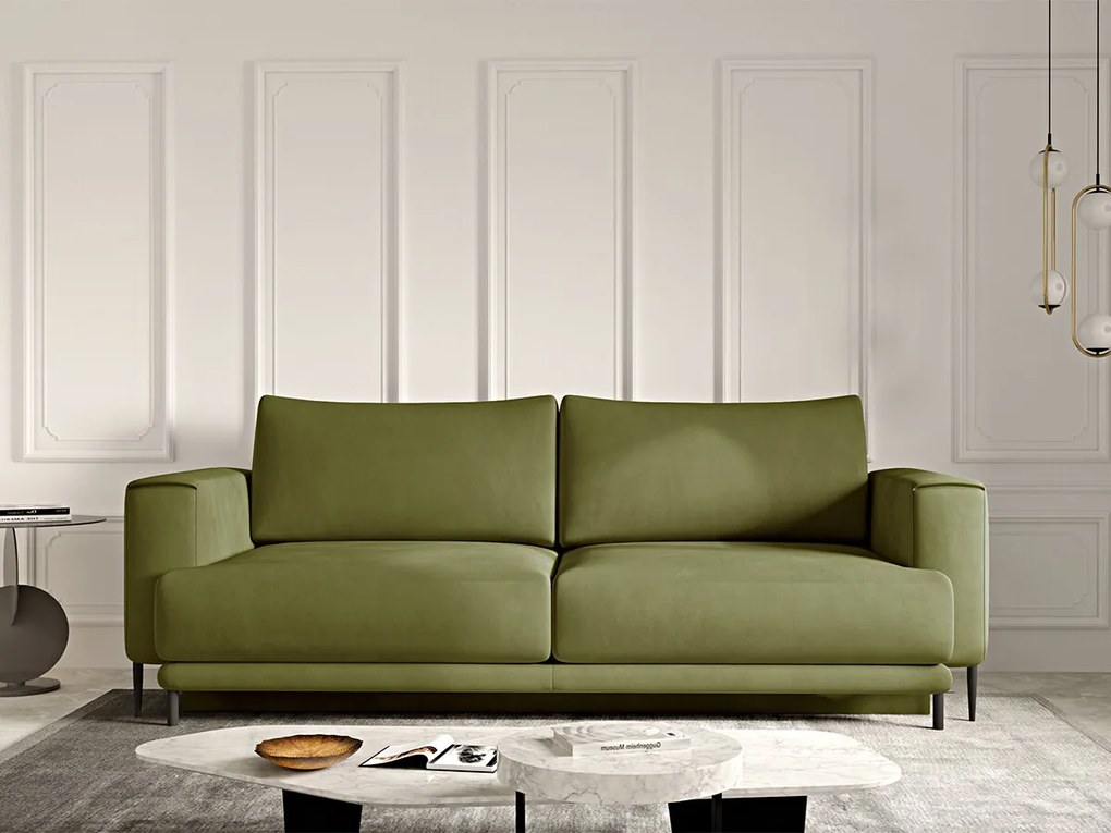 Divano letto con 3 posti Toronto - Tessuto verde chiaro