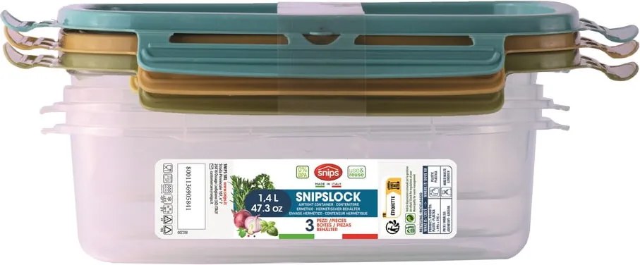 Scatole per alimenti in set 3 pz Snipslock – Snips