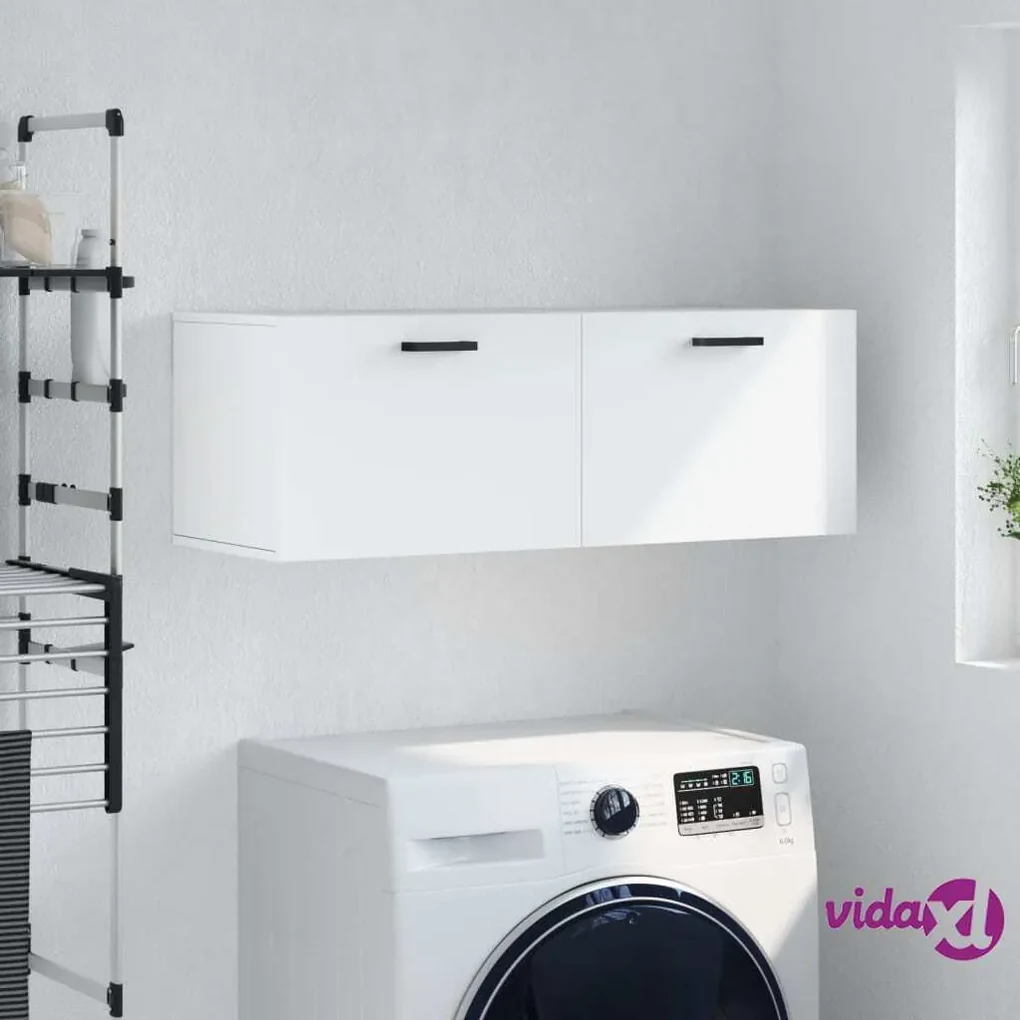 vidaXL Mobile a Parete Bianco 100x36,5x35 cm in Legno Multistrato